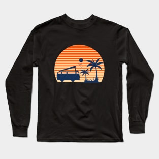 80s retro sunset beach Long Sleeve T-Shirt